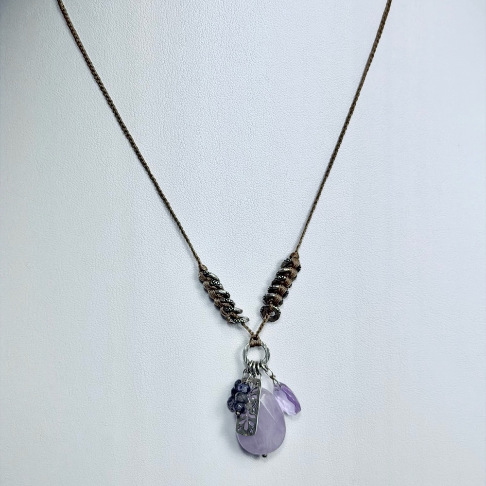 Silpada Vintage Sterling, Iolite, Amethyst & Glass “SWEET TRINKETS” Necklace